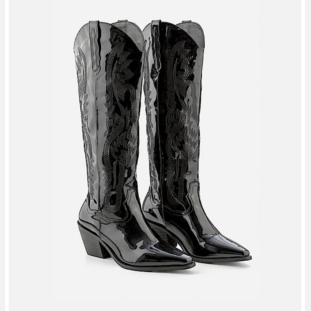COPY - Adika Danton Panton Cowboy Faux Leather Boots